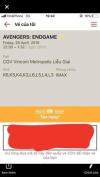 Ảnh nhượng lại 2 cặp vé avneger Endgames imax metropolis Ngày 26-04 lúc 22h30, bán đúng giá đã mua