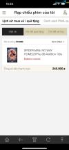 Ảnh cần pass lại 2 vé xem phim SPIDERMANNOWAYHOME (bao gồm 2 nước 1 bắp)