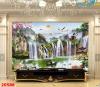 Ảnh Tranh dán tường dán trần thạch cao tranh vải lụa