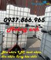 Ảnh Bồn nhựa màu trắng, thùng nhựa 1000l,thùng nhựa màu trắng có khung thép có van xả dưới đáy