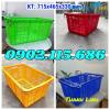 Ảnh Sóng nhựa hở, sọt nhựa HS011, thùng nhựa rỗng quai sắt, sọt nhựa quai sắt, sọt nhựa đựng hàng may mặc, sọt nhựa đựng quần áo, thùng rỗng HS011.