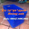 Ảnh Sóng nhựa bít 5 bánh xe, sóng nhựa đựng hàng, thùng nhựa( kt: 78*50*43cm)