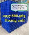 Ảnh HS015, sọt 26 bánh kéo hàng, sóng nhựa đựng hàng có bánh xe, sọt kích thước lớn đẩy hàng
