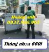 Ảnh Bán thùng rác dung tích lớn, thùng rác tại hà nội, tìm đại lí thùng rác toàn quốc, xe gom rác 660l