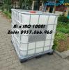 Ảnh Bồn IBC, bồn công nghiệp, bồn chứa hóa chất, bồn có khung thép, bồn 1000l có Pallet nâng đỡ