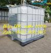 Ảnh BôÌn IBC coÌ khung theÌp, thuÌng nhưÌ£a maÌu trăÌng 1000l, tack nhưÌ£a cuÌ, tank IBC mơÌi