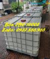 Ảnh ThuÌng 1000l maÌu trăÌng, bôÌn chưa châÌt loÌng, tank ibc cuÌ 1000l đôÌ£ mơÌi 95%