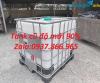Ảnh Bồn nhựa công nghiệp có khung, tank cũ, bồn nhựa màu trắng 1000l hàng mới
