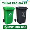 Ảnh Thùng rác nắp kín màu xanh hàng chất lượng- thùng rác 120l 240l giá rẻ tại an giang- lh 0911.082.000