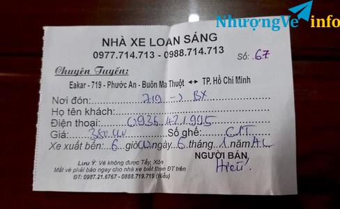 Ảnh Nhương lại vé Đăk Lăk - Sài Gòn, 7h sáng ngày 10/02
