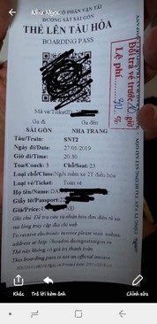 Ảnh Cần bán vé tàu Tết Sài Gòn- Nha Trang
