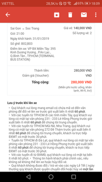 Ảnh Nhượng lại 2 vé Phương trang Sài gòn _ Sóc trăng tối 31/1