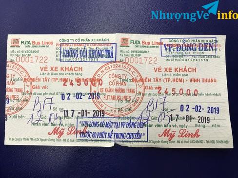 Ảnh Nhượng lại vé sài gòn - vĩnh thuận (kiên giang) 12h trưa ngày 28 tết.