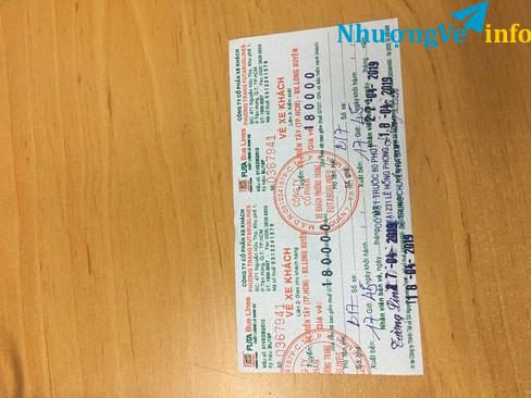 Ảnh Sang nhượng vé xe 27/4 về long xuyen