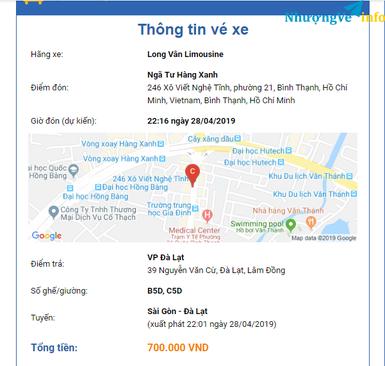 Ảnh Vé xe Hồ Chí Minh - Đà Lạt 10h ngày 28/04/2019