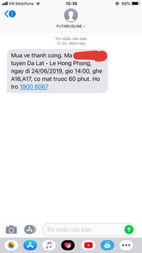 Ảnh Nhượng 2 vé xe Phương Nam giá rẻ ngày 24/6/2019 lúc 14h