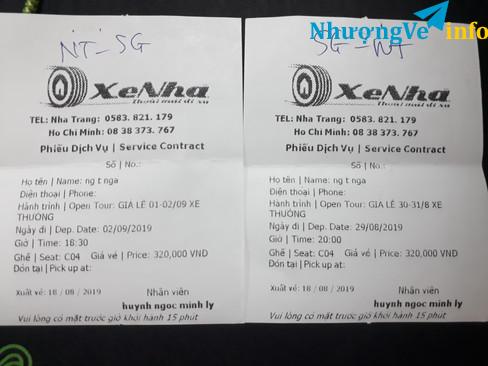 Ảnh Pass 2 vé xe Nhà đi SG- Ninh Hòa và Ninh Hòa - SG