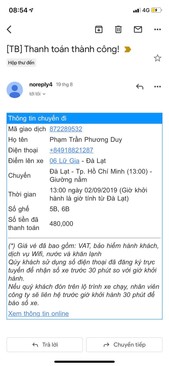 Ảnh VÉ XE 2 CHIỀU SÀI GÒN - ĐÀ LẠT DỊP LỄ 2/9