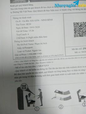 Ảnh Sang Nhượng vé tàu tết 2020 sài gòn ninh bình