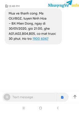 Ảnh cần bán 5 vé từ ninh hòa đến tphcm mùng 6 tết ngày 30-01