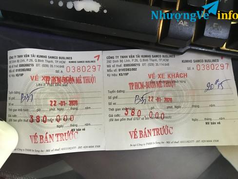 Ảnh cần bán vé xe từ SG ĐI BMT