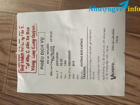 Ảnh Mình cần nhượng lại vé xe Sài Gòn đi Nha Trang ngày 20/1/2020 (400k)
