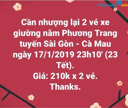 Ảnh Nhượng vé xe 23 Tết tuyến Sài Gòn - Cà Mau