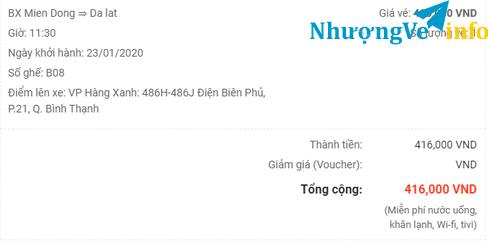 Ảnh Nhượng vé xe Phương Trang từ Sài Gòn đi Đà Lạt 11h30 ngày 23/01/2020