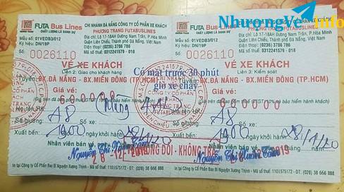 Ảnh Vé xe dn-sg mồng 4 tết