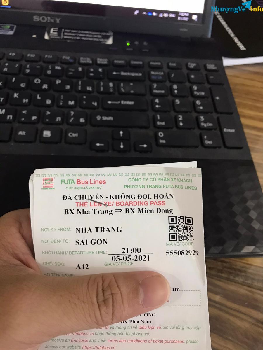Ảnh Pass ve xe nha trang-> sai gon ngay 05/05/2021