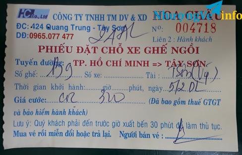 Ảnh Vé xe Tết dìa Bình Định