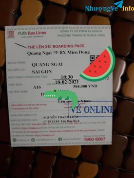 Ảnh VÉ XE PHƯƠNG TRANG 17/2 - 18/2( 7 _ 8AL)  TP. QUI NHƠN-TP.HCM , QUẢNG NGÃI-TP.HCM
