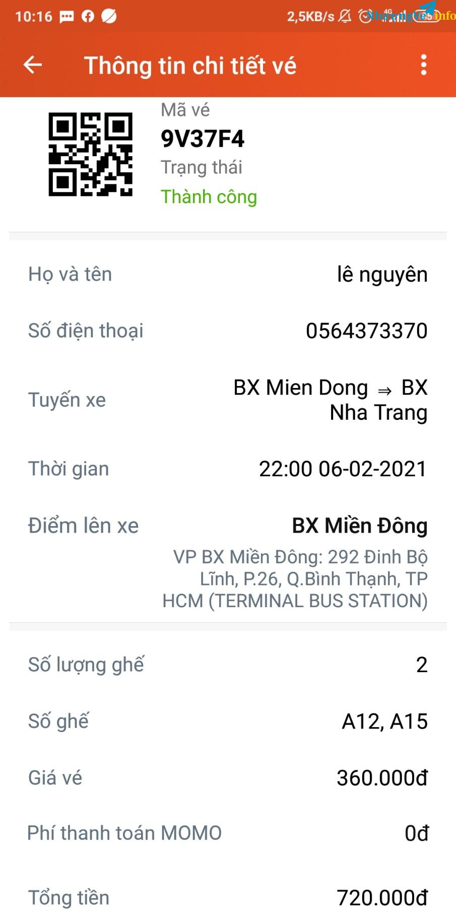 Ảnh San lại 2 vé tết Sài Gòn -> Nha Trang