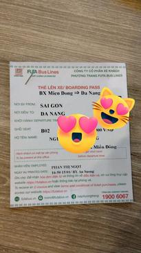Ảnh Pass cặp vé xe Phương Trang BXMĐ - Đà Nẵng