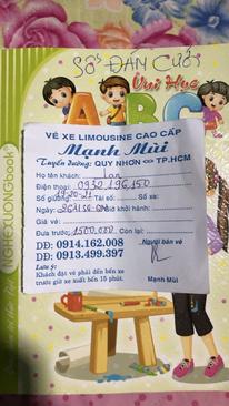 Ảnh Nhượng lại 3 vé xe buồng Mạnh Mùi Sài gòn về Quy Nhơn ngày 26 tết