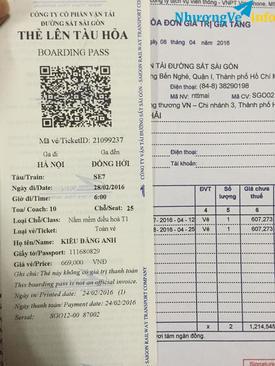 Ảnh Làm lại cuống vé tàu xe, máy bay thanh toán