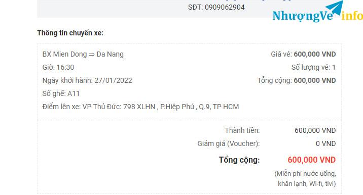 Ảnh Nhượng vé xe tết Phương Trang HCM-Đà Nẵng 25ALL
