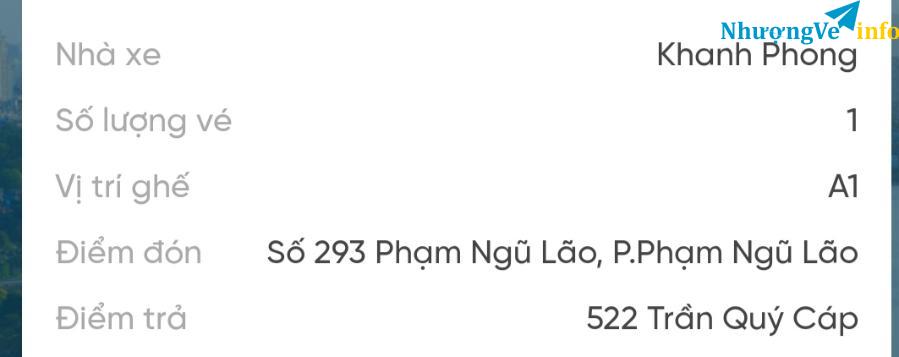 Ảnh Pass gấp vé xe Khanh Phong SG - NT 26 tháng chạp