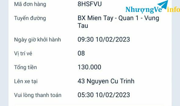 Ảnh Vé xe Phương Trang TPHCM-Vũng Tàu