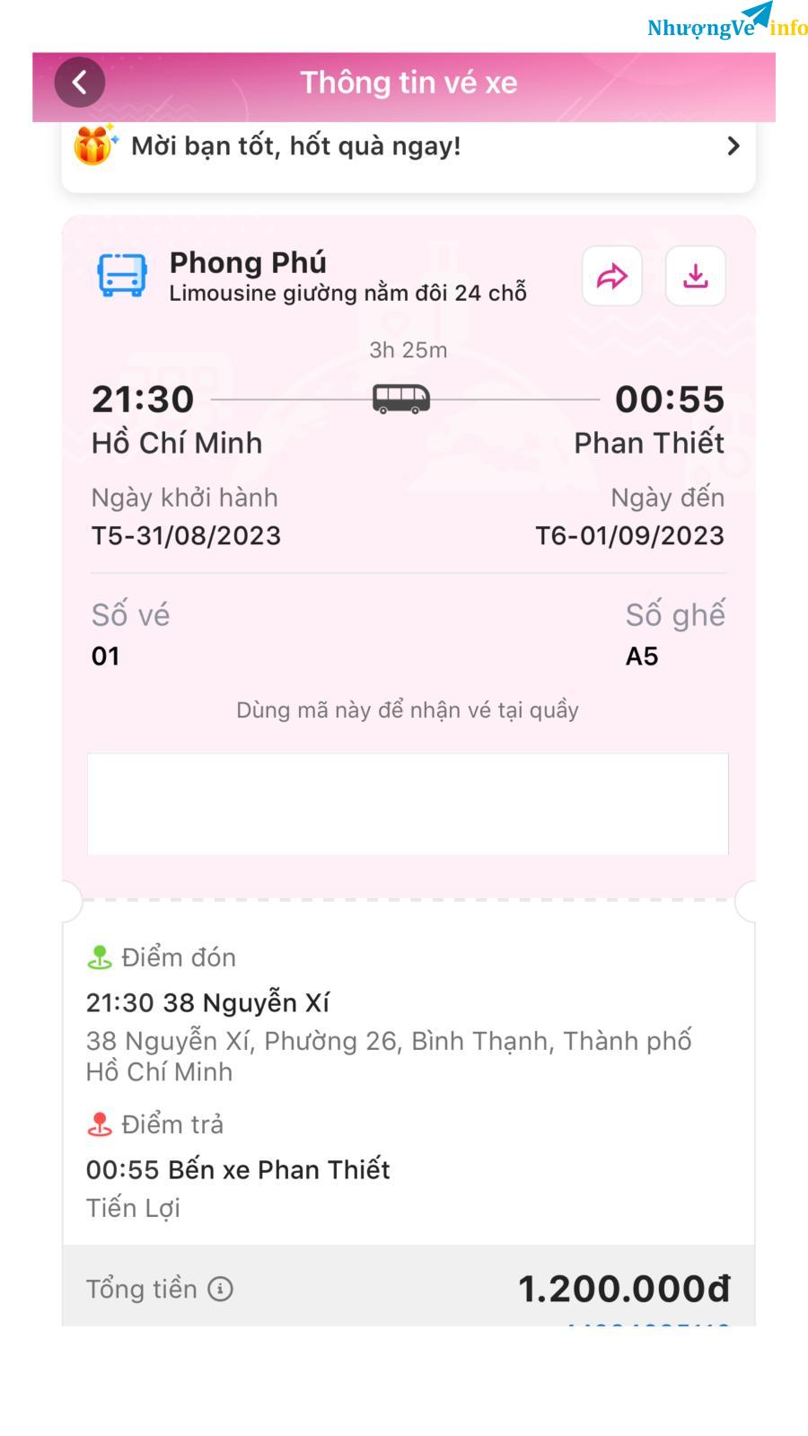 Ảnh VÉ GIƯỜNG ĐÔI SG-PHAN THIẾT