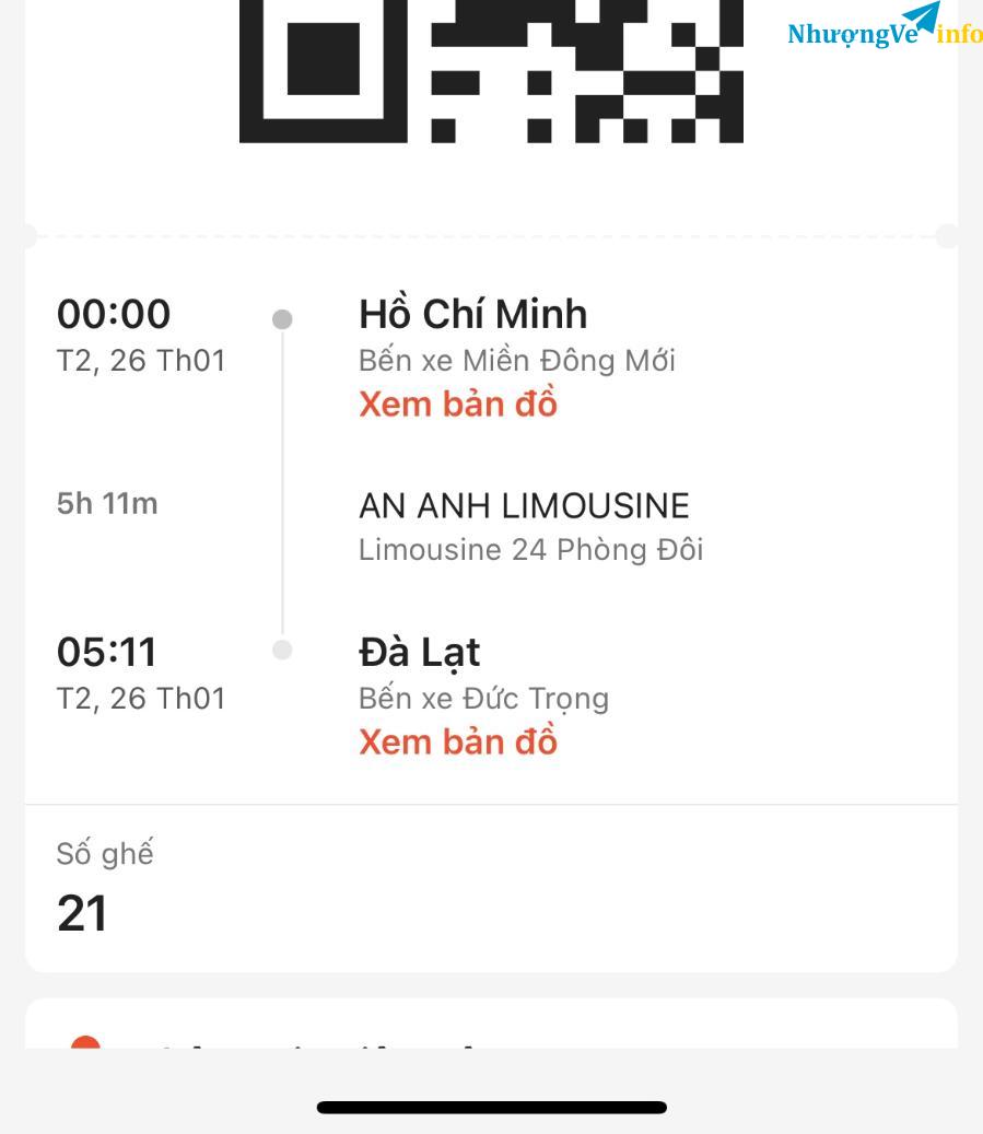 Ảnh pass lại vé xe từ tp HCM đi Đà Lạt