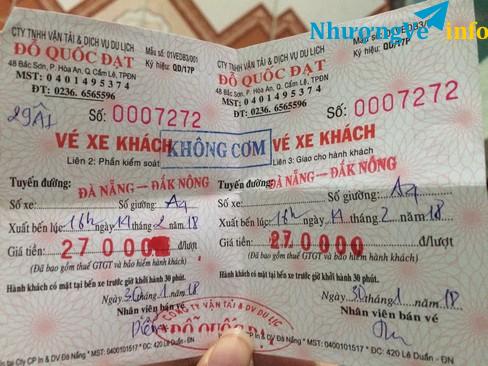 Ảnh nhượng 1 vé xe đà nẵng-đăk nông ngày 29 tết