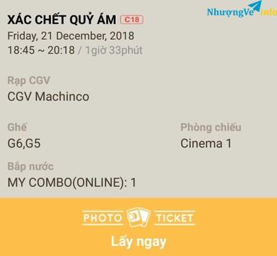 Ảnh pass cặp vé Xác Chết Quỷ ÁM + mycombo cgv Machino