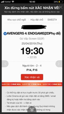 Ảnh AVENGER ENDGAME: LOTTE CINEMA GÒ VẤP 25/4