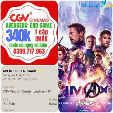 Ảnh CẶP VÉ CGV IMAX AVENGERS: END GAME 22H30 THỨ 6 26.4 LANDMARK 81
