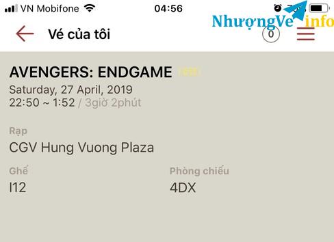 Ảnh Pass 1 vé endgame 200k