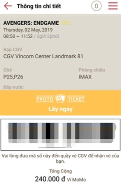 Ảnh ENDGAME IMAX 2/5 8h50-11h50 Landmark81