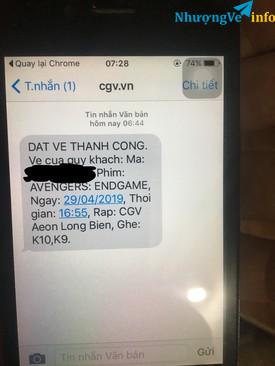 Ảnh Pass 2 tickets EndGame-AEON Long Biên-16h55