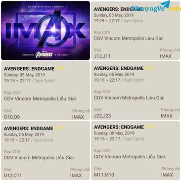Ảnh CẶP VÉ CGV IMAX AVENGERS: END GAME 19H