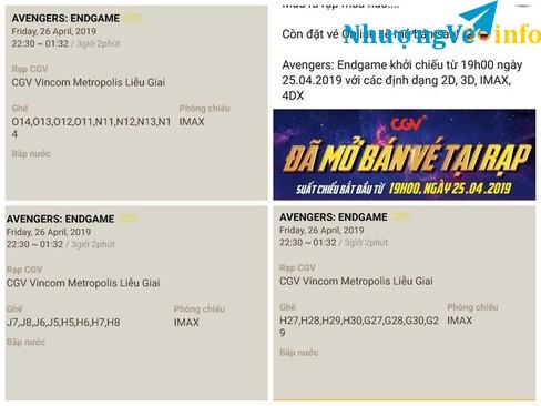 Ảnh Vé imax 3d avengers end game 22h